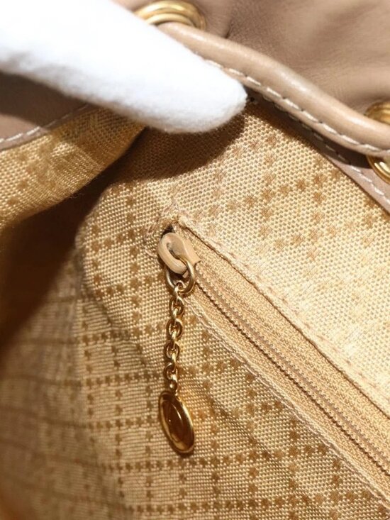 GUCCI Bamboo Backpack Leather Beige Gold 003 1998 0016 Auth main image 8